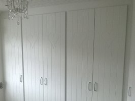 Heart Shape Design White Wardrobe Doors 