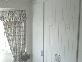White Heart Shabby Chic Wardrobe Doors