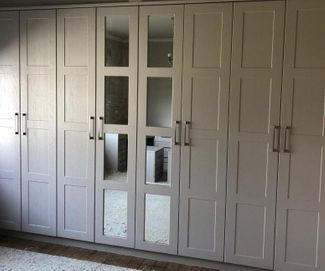 Waite Bedrooms Grey Fitted Wardrobes Mirror Traditional