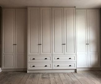 White Wall To Wall Fitted Wardrobe