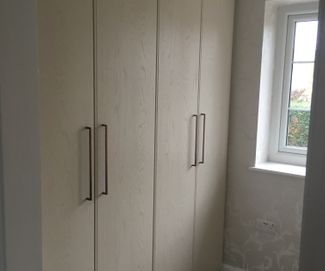 White Wood Effect Fitted Wardrobes Huddersfield